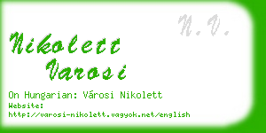 nikolett varosi business card